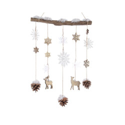 /Susp.pommes pin.flocon neige naturel h75 de Kaemingk - deco de la maison dans 🎄Décoration de Noël
