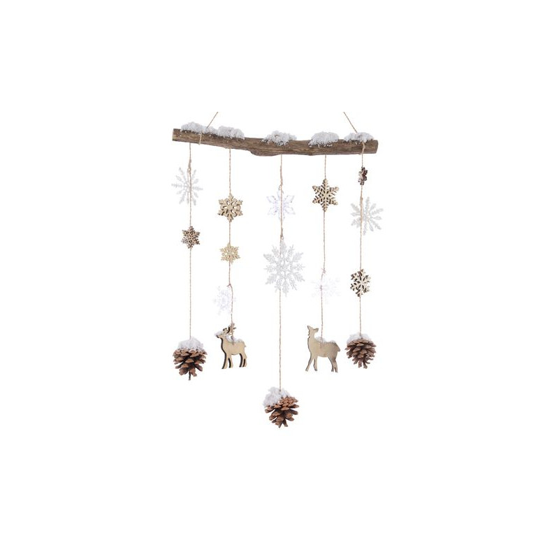 /Susp.pommes pin.flocon neige naturel h75 de Kaemingk - deco de la maison dans 🎄Décoration de Noël