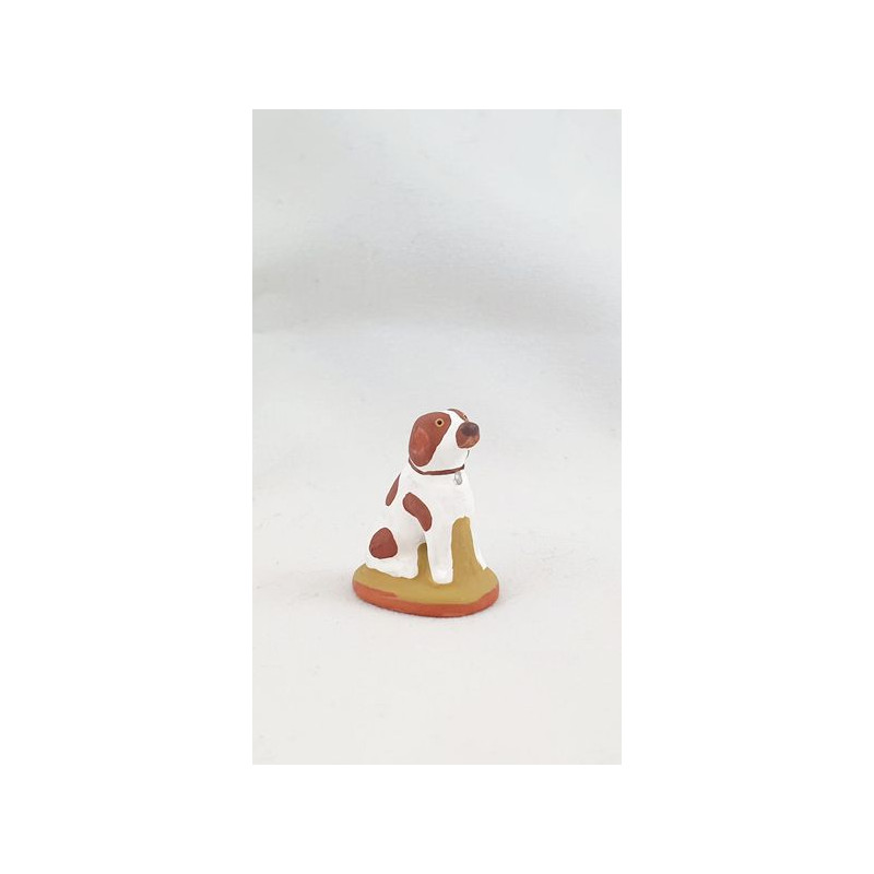 Chien de chasseur assis 6cm de Santons de Provence Fouque dans ⛲Santons de Provence
