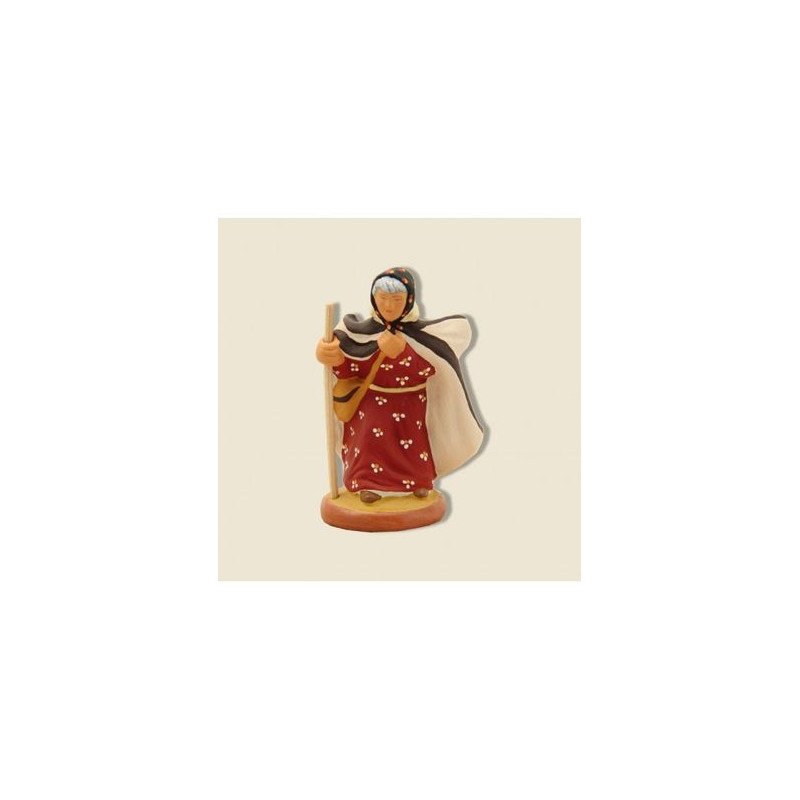 Bergere dans le vent 6cm de Santons de Provence Fouque dans ⛲Santons de Provence