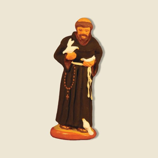 Saint francois d'assise 6cm de Santons de Provence Fouque dans ⛲Santons de Provence