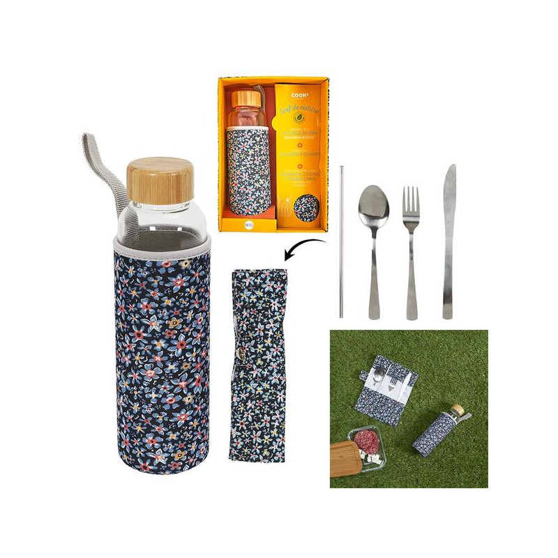 Coffret bouteille en verre 50cl et couverts de Cmp - THE CONCEPT FACTORY - deco de la maison dans Portes bouteilles - Couvert...
