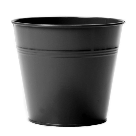 CACHE POT D17 H16 METAL NOIR de Pot et Deco - poterie céramique de qualité dans Cache-pot et pot déco