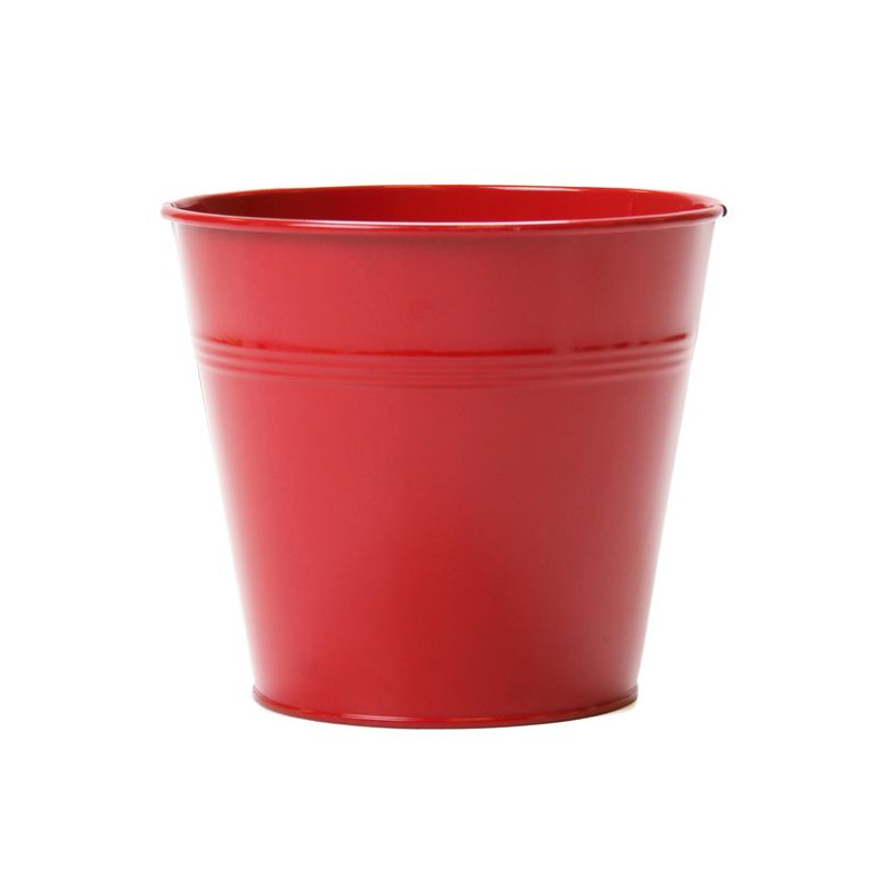 CACHE POT D20 H18 METAL ROUGE MAT de Pot et Deco - poterie céramique de qualité dans Cache-pot et pot déco