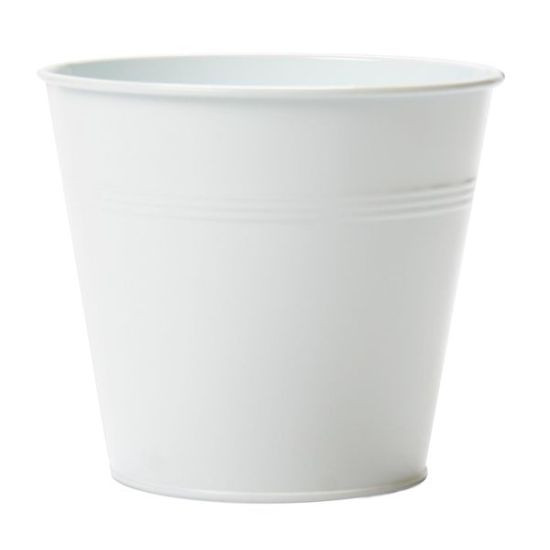 CACHE POT D20 H18 METAL BLANC MAT de Pot et Deco - poterie céramique de qualité dans Cache-pot et pot déco