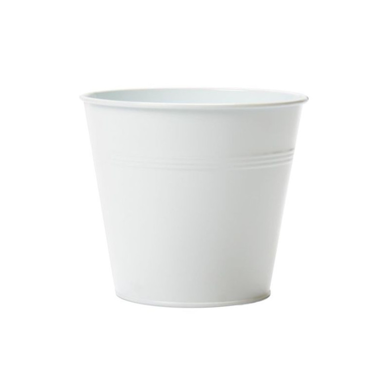 CACHE POT D20 H18 METAL BLANC MAT de Pot et Deco - poterie céramique de qualité dans Cache-pot et pot déco