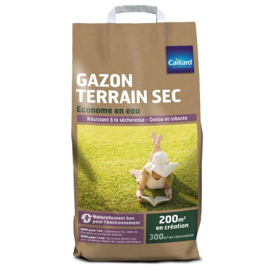 Gazon Caillard 5kg - Spécial Terrain Sec pour un Verdure Éclatante de Caillard - Graines dans Graines de Gazon - pelouse