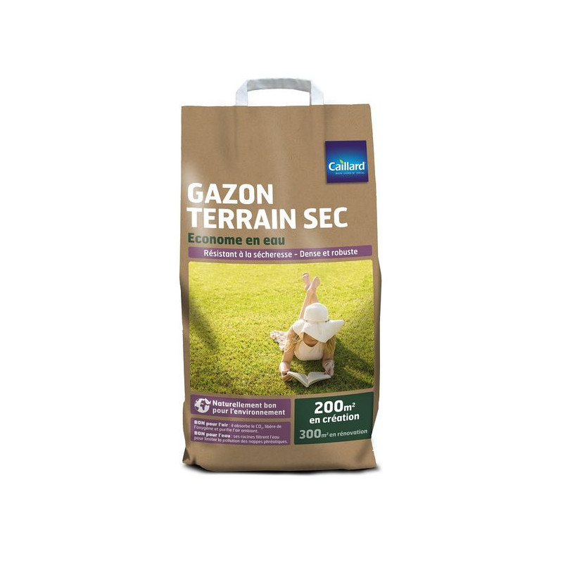 Gazon Caillard 5kg - Spécial Terrain Sec pour un Verdure Éclatante de Caillard - Graines dans Graines de Gazon - pelouse