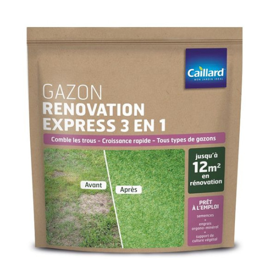Gazon Rénovation Express 3 en 1 Caillard - 1kg pour un Jardin Verdoyant de Caillard - Graines dans Graines de Gazon - pelouse