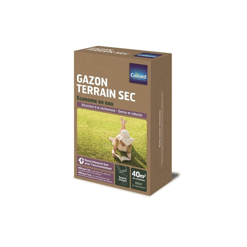 Gazon Caillard 1kg - Spécial Terrain Sec pour un Pelouse Verdoyante de Caillard - Graines dans Graines de Gazon - pelouse