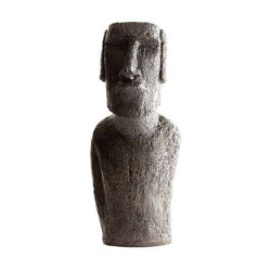 Buste De Moai H 40 Cm Ton Cire Noir de Poterie Grandon - Hayrie  dans Statue pour le jardin