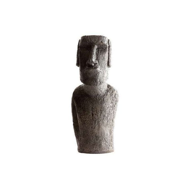 Buste De Moai H 40 Cm Ton Cire Noir de Poterie Grandon - Hayrie  dans Statue pour le jardin