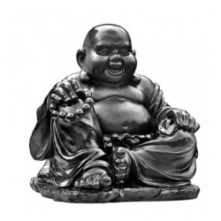 Bouddha Chinois Rieur Ton Cire Noir de Poterie Grandon - Hayrie  dans Statue pour le jardin