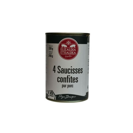SAUCISSES CONFIT.X4 330G de La ferme Elizaldia dans 🥫 Conserves