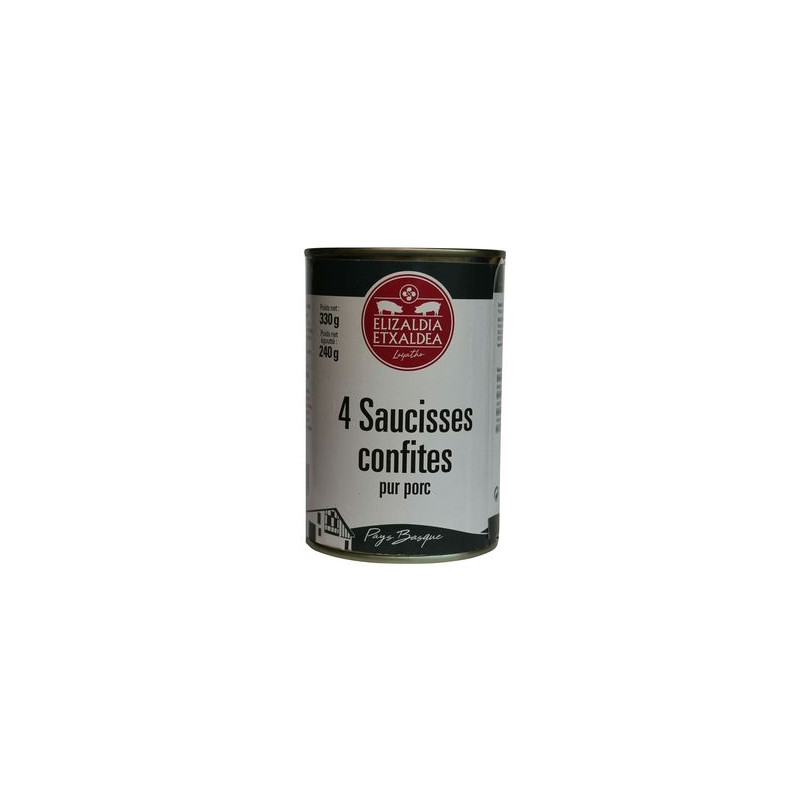 SAUCISSES CONFIT.X4 330G de La ferme Elizaldia dans 🥫 Conserves