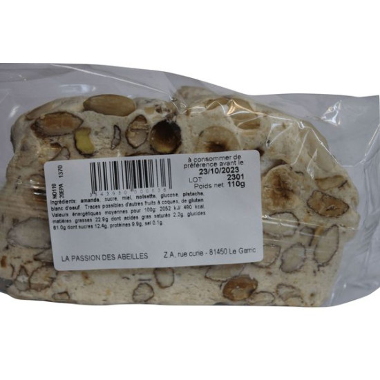 TARTE NOUGAT NATURE 110G PASSION de Table des producteurs Libourne dans 🍬 Friandises et Bonbons