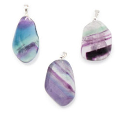 Pendentif pierre fluorine multicolore a+ de Camille ambiance nature dans 💎 Bijoux et accessoires ésotériques