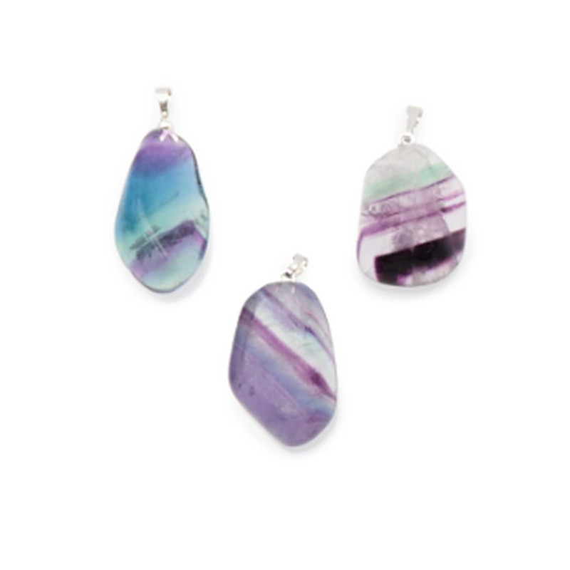 Pendentif pierre fluorine multicolore a+ de Camille ambiance nature dans 💎 Bijoux et accessoires ésotériques