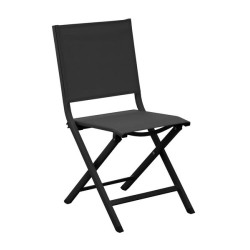 Chaise Thema Pliante- Graphite/Noir de Proloisirs - Océo - table et fauteuil et mobilier de jardin dans 🪑 Chaise pour l'exter...