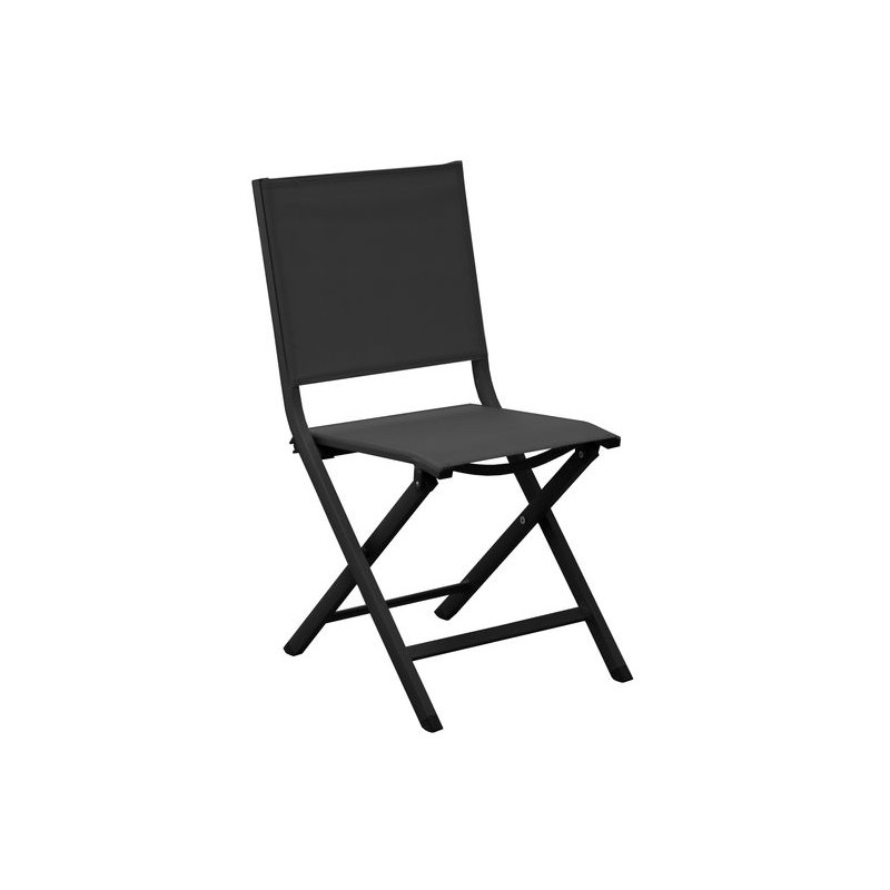 Chaise Thema Pliante- Graphite/Noir de Proloisirs - Océo - table et fauteuil et mobilier de jardin dans 🪑 Chaise pour l'exter...