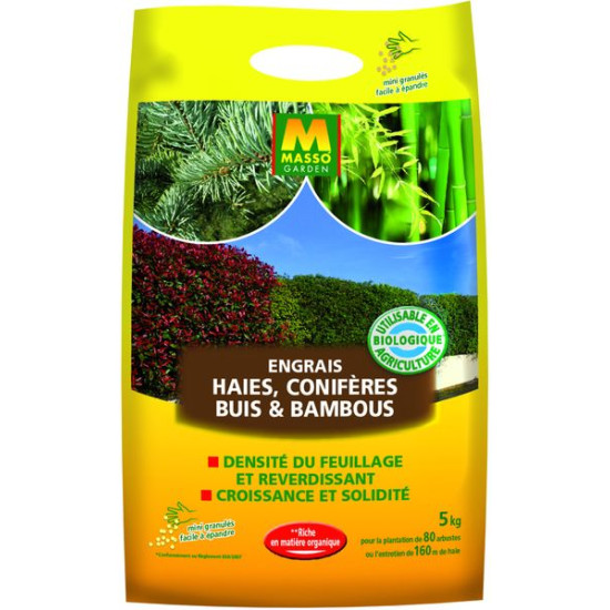 Engrais Granulés Conifères Buis Bambou 5Kg Masso de Masso - Engrais bio et soin des plantes dans Engrais Granulé pour plantes
