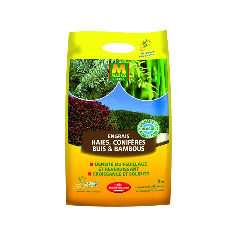Engrais Granulés Conifères Buis Bambou 5Kg Masso de Masso - Engrais bio et soin des plantes dans Engrais Granulé pour plantes