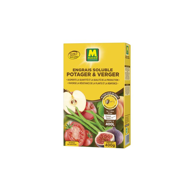 Engrais Soluble Potager Et Verger 400 G Masso de Masso - Engrais bio et soin des plantes dans Engrais Granulé pour plantes