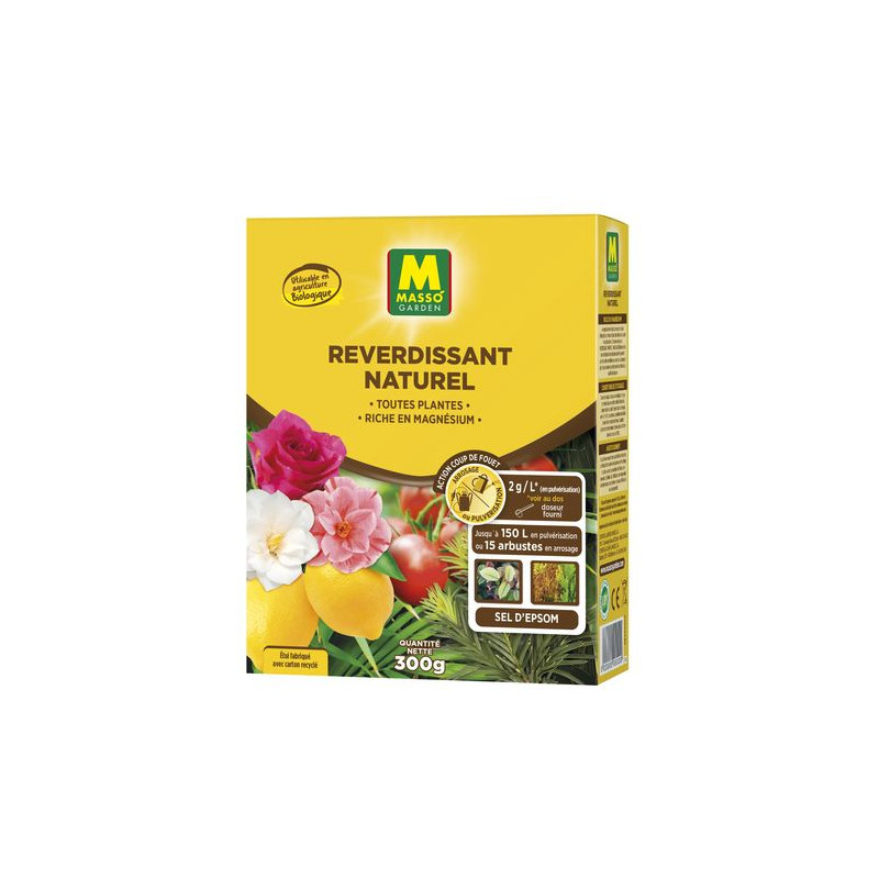 Reverdissant Naturel Plantes Sel d'Epsom 300 G de Masso - Engrais bio et soin des plantes dans Engrais Granulé pour plantes