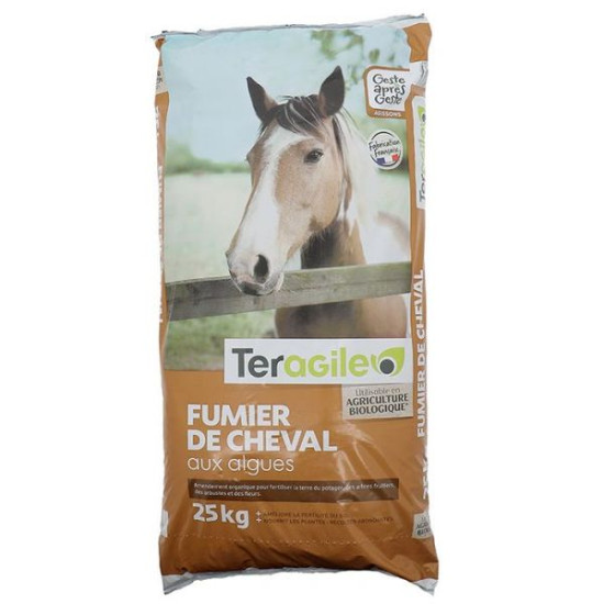 Fumier cheval 25kg teragile de Teragile - produits pour le jardin dans Amendement de fond