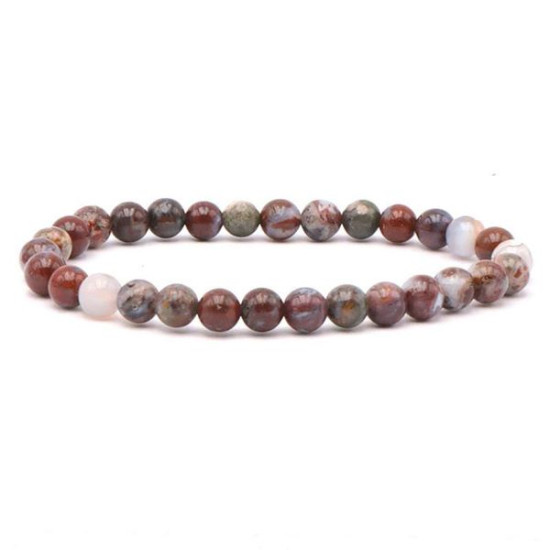 Bracelet boule 6mm agate crazy lace rouge aa de Camille ambiance nature dans 💎 Bijoux et accessoires ésotériques