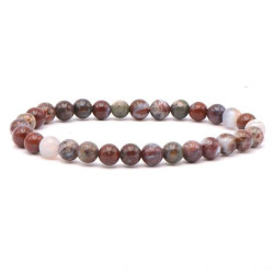 Bracelet boule 6mm agate crazy lace rouge aa de Camille ambiance nature dans 💎 Bijoux et accessoires ésotériques