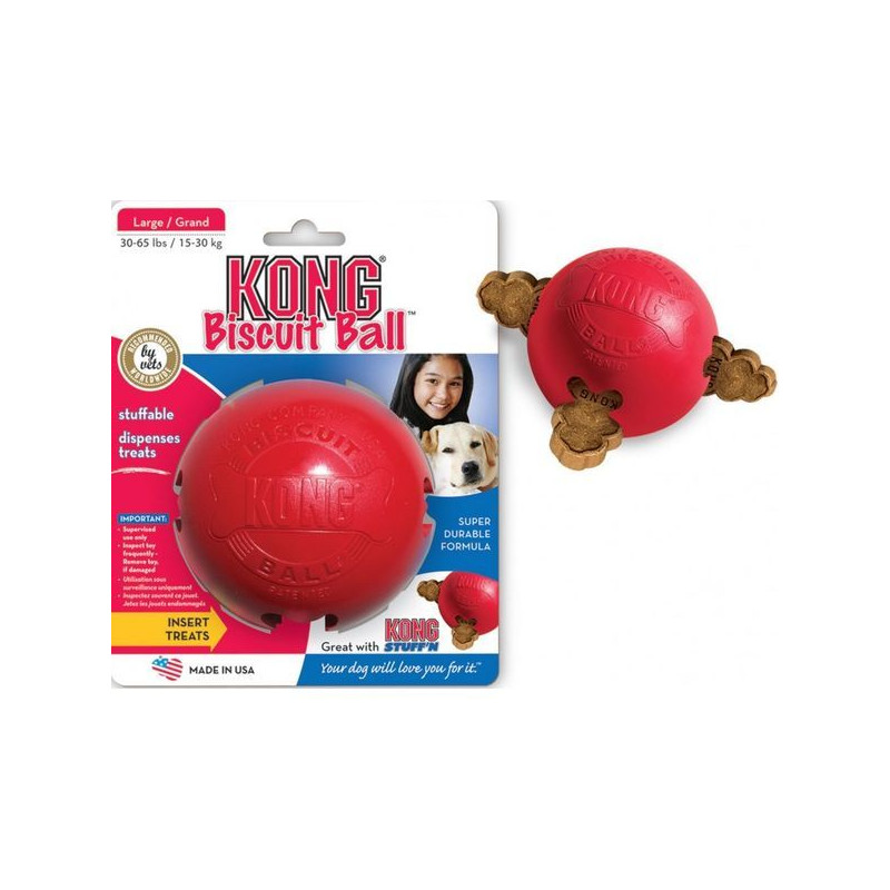 Kong biscuit ball s - 7x7x7cm rouge de Jouet KONG pour chien dans Jouets pour chiens