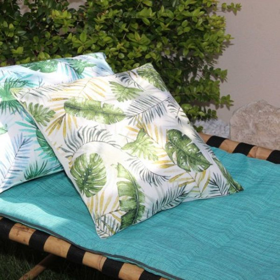 Coussin botanique 45x45 vert de Sud étoffe dans Coussins - couverture d'exterieur