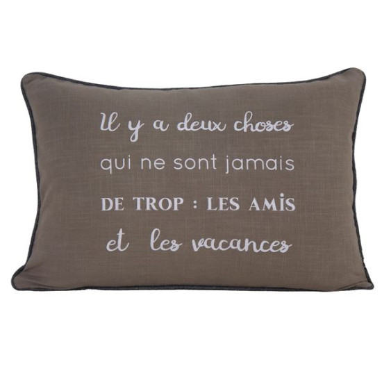 Coussin vacances 2023 40x60 taupe de Sud étoffe dans Coussins - couverture d'exterieur
