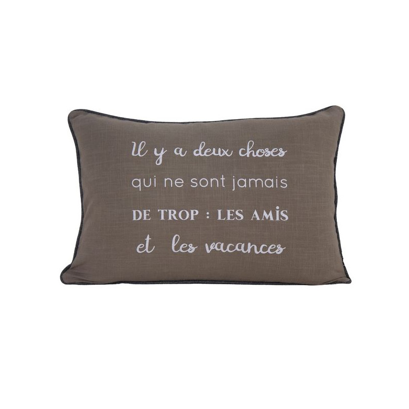 Coussin vacances 2023 40x60 taupe de Sud étoffe dans Coussins - couverture d'exterieur