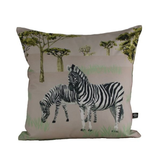 Coussin zebre 45x45 natural de Sud étoffe dans Coussins - couverture d'exterieur