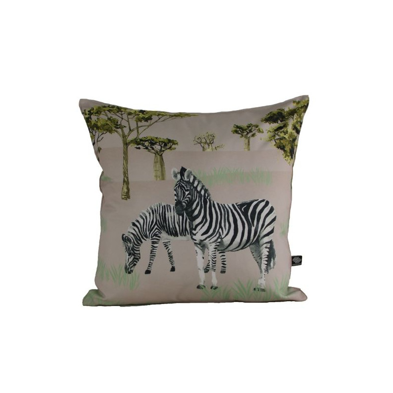 Coussin zebre 45x45 natural de Sud étoffe dans Coussins - couverture d'exterieur