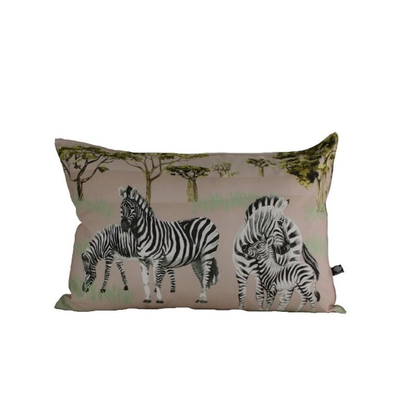 Coussin zebre 40x60 natural de Sud étoffe dans Coussins - couverture d'exterieur