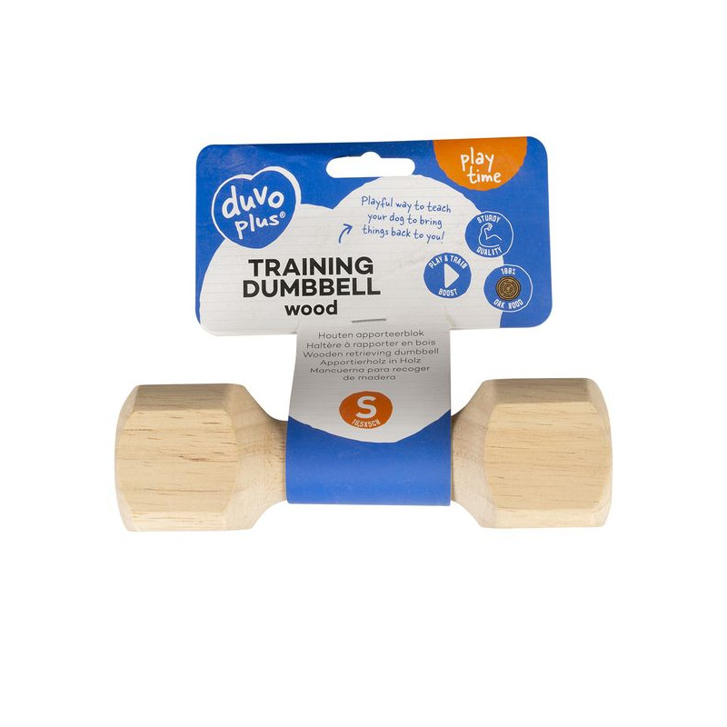 Haltère à rapporter en bois s - 16.5x5x5cm de Laroy - aliments et d'accessoires pour animaux de compagnie dans Jouets pour ch...