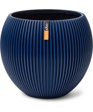 /pot boule Groove 18x15 bleu foncé de Capi Europe - Cache et pot décoratifs design dans Produits désactivés