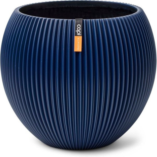 /pot boule Groove 18x15 bleu foncé de Capi Europe - Cache et pot décoratifs design dans Produits désactivés
