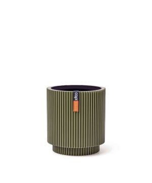 Pot Cylindre Groove Vert 23x25 cm - Élégance et Design pour Votre Intérieur - de Capi de Capi Europe - Cache et pot décoratif...