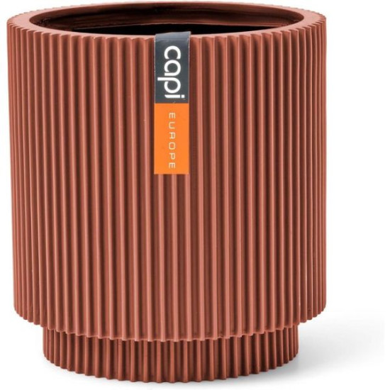 /pot cylindre Groove 11x12 rouge de Capi Europe - Cache et pot décoratifs design dans Produits désactivés
