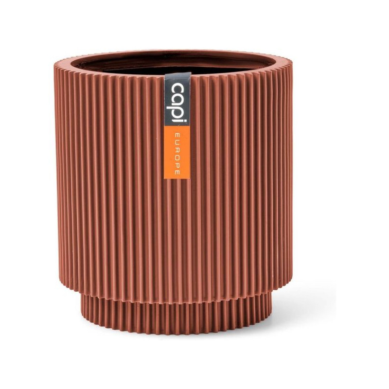 /pot cylindre Groove 11x12 rouge de Capi Europe - Cache et pot décoratifs design dans Produits désactivés