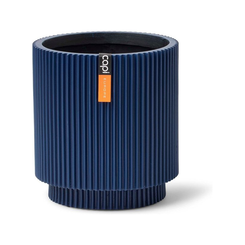 /pot cylindre Groove 15x17 bleu de Capi Europe - Cache et pot décoratifs design dans Produits désactivés