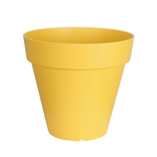 Pot Soleilla Rond 25 Jaune -Pot Riviera de Riviera - fabricant de Pots à reserve d'eau et sans réserve dans Pots en plastique