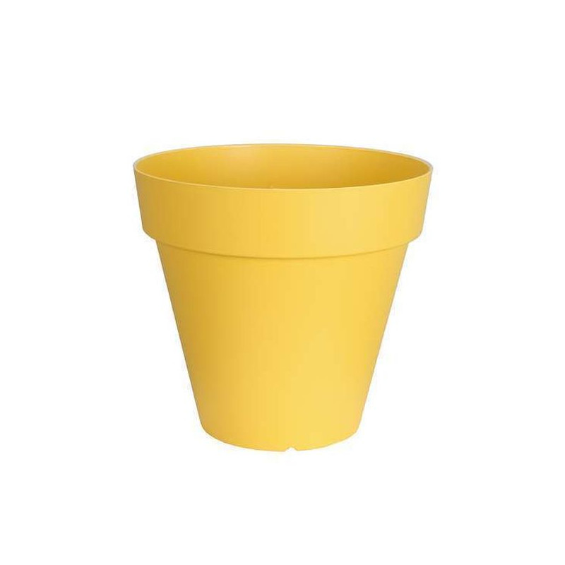 Pot Soleilla Rond 25 Jaune -Pot Riviera de Riviera - fabricant de Pots à reserve d'eau et sans réserve dans Pots en plastique