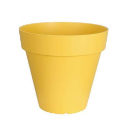 Pot Soleilla Rond 20 Jaune -Pot Riviera de Riviera - fabricant de Pots à reserve d'eau et sans réserve dans Pots en plastique