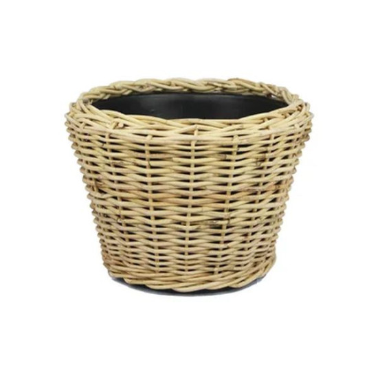 Drypot rotin blond d42 h44 de Van der leeden dans Cache-pot et pot déco