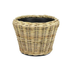 Drypot rotin blond d42 h44 de Van der leeden dans Cache-pot et pot déco